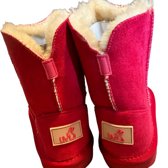 Liv Boots Girl's Hot Pink Fleece Boots Size: Large - Picture 6 of 7
